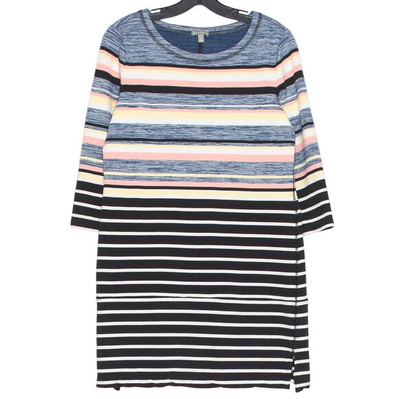 Talbots Dress 3/4 Sleeve Y2K Boho Coastal Grandma Cottagecore Shift Stripe Small - Picture 1 of 7